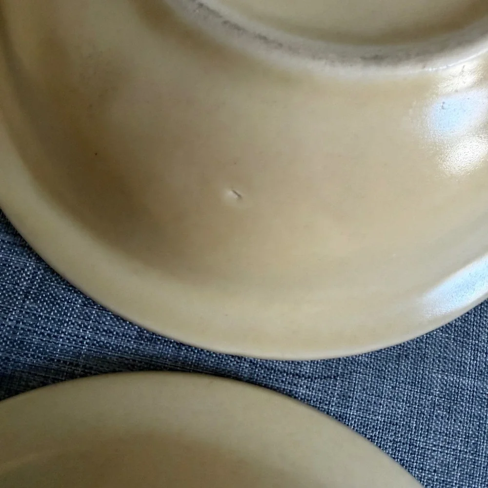 VTG Pfaltzgraff Village Stoneware Cereal/Soup Bowls Set of 4 Brown Folk Art USA